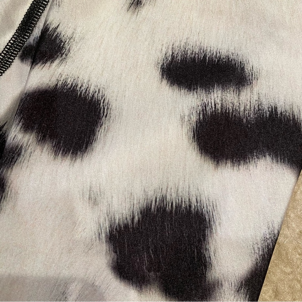 Terez Tall Band Pant White and Black leopards  Print Leggings NWT XS - Picture 7 of 7